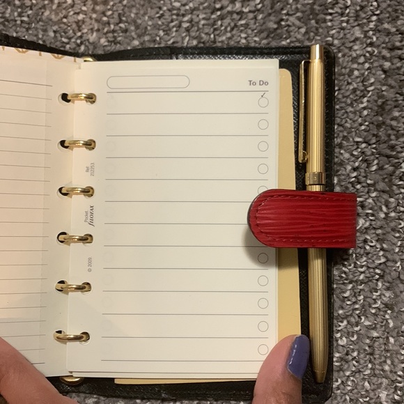 Louis Vuitton Authentic PM Agenda with 5 LV inserts & address book+ Golden Pen! - Picture 7 of 16